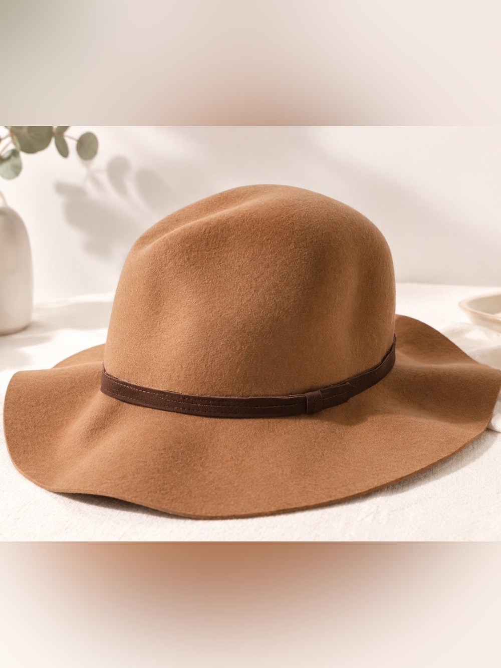 Ecote Camel Wide Brim Felt Rancher Hat S/M